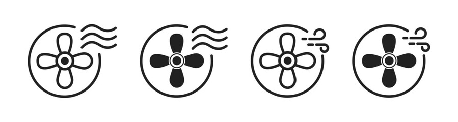 Propeller icon. Ventilator propeller symbol. Fan with air logo. Vector. © Cezar_911