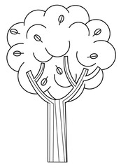 cartoon scene with forest tree ranch farm coloring page drawing sketch isolated background illustration for children