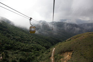 The cable car on the island of Lantau, Hong Kong