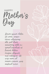 Mother's day flowers background vector, card flowers design