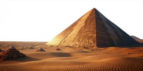 pyramid, cut out, desert, sandy, transparent, backgrounds, pyramid shape, egypt, ancient egyptian culture, cairo, international landmark, africa