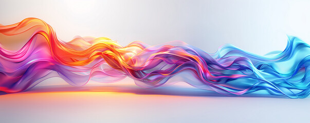 A vibrant, fluid wave of multicolored lights creates a visually stunning abstract image.