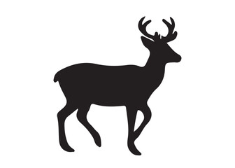 isolated black silhouette of a deer collection, deer silhouette vector.