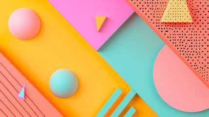 Pastel geometric shapes with dots