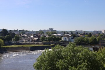 Vue d'ensemble de la ville, ville de Châtellerault, département de la Vienne, France