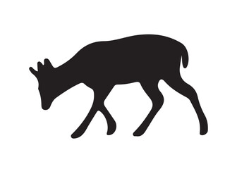 isolated black silhouette of a deer collection, deer silhouette vector.