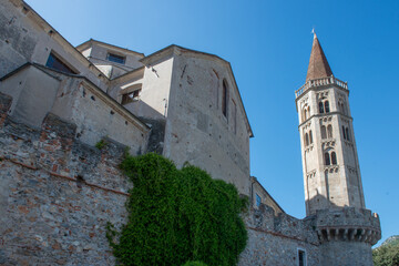 Fototapeta premium Medieval walls with the bell tower of the church of San Biagio