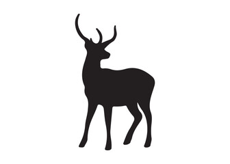 isolated black silhouette of a deer collection, deer silhouette vector.