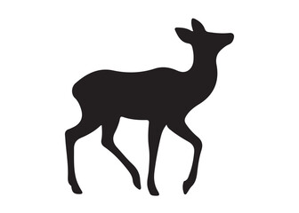 isolated black silhouette of a deer collection, deer silhouette vector.
