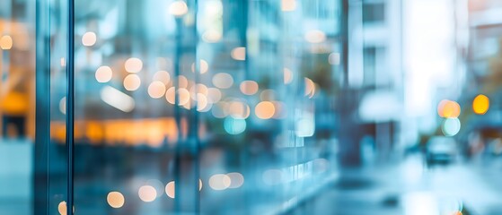 Blurred glass wall of a modern office building, concept background office and financial center