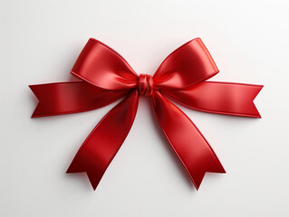 Luxurious red silk bow for gift packaging design