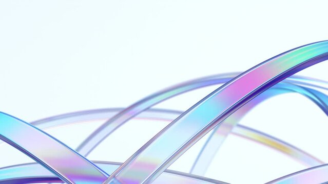 Abstract animation, colorful rotating rings, 4k seamless looped video, 3d render