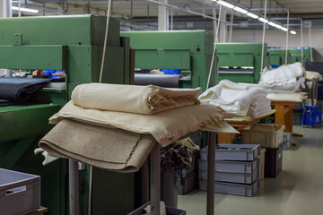 View of the shoe factory workshop.