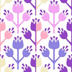 Simple floral seamless pattern with flowers for fabrics and cards and linens