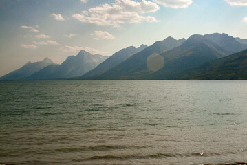 The Grand Teton Mountains with a lake in the foreground