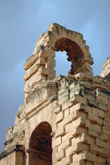 Roman colosseum in El Djem city - ancient Thysdrus, Tunisia