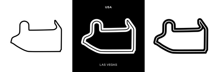 Las Vegas Circuit Vector. Las Vegas USA Circuit Race Track Illustration with Editable Stroke. Stock Vector.	
