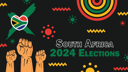 South Africa 2024 elections vector banner design.