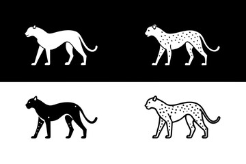 cheetah line art silhouette illustration