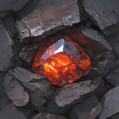 The Allure of Nature's Splendor: An Enigmatic Fire Opal Emerges from the Heart of Ancient Basalt