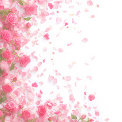 Exquisite Pink Rose Petals in Motion for Love & Wedding Themes