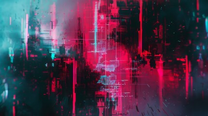 Obraz premium Grunge Glitchcore aesthetics background. Abstract digital technology noise effect. Distorted game error texture