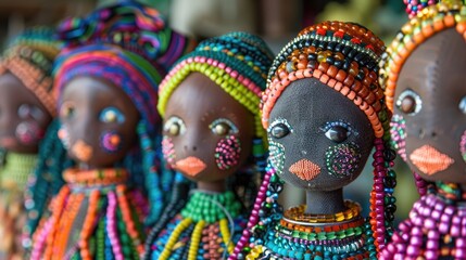 Obraz premium African unique rag dolls in traditional handmade color