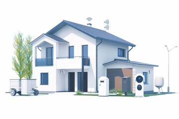 High-tech home environment safeguarding security with digital protection, camcorder alerts, professional surveillance measures against potential threats.