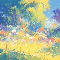 Obraz na płótnie Canvas Experience the Delight of a Colorful Wildflower Meadow