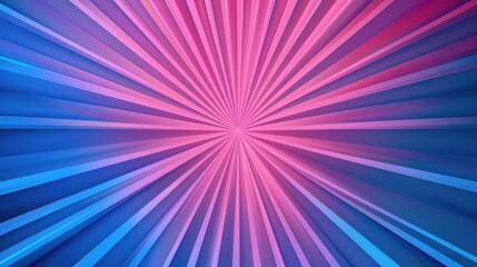 Pink and blue striped background with blue concentration lines from below.Ai generated