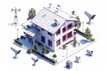 Security technology offers digital protection with CCTV operational features integrated into the home for artificial intelligence and safety.