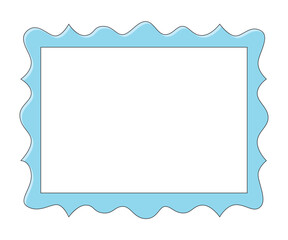 Blue vintage style frame with a white blank canvas board vector