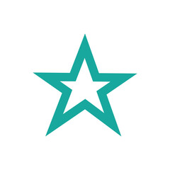 Turquoise Star Logo Vector in elegant Style with White Background