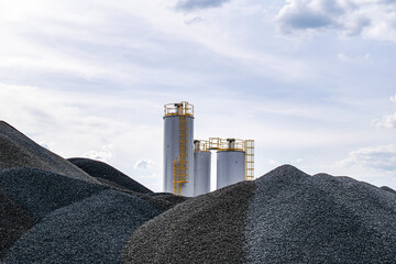 silos and mounds of aggregate