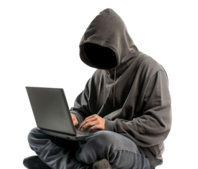 Hacker isolated on transparent background
