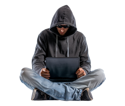 Hacker isolated on transparent background - Powered by Adobe