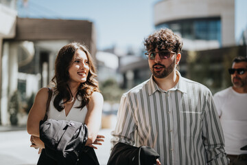 Cross-generational professionals engaged in a lively meeting outdoors, discussing strategies for enhancing business efficiency and profitability.