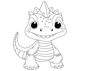 Coloring Page For Kids - Cute Dragon Coloring Book Is An Engaging Activity For Young Ones