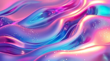 Abstract art design background with silky pink blue wave. Swirl wavy flow. Fluid acrylic painting texture.