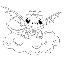 Coloring Page For Kids - Cute Dragon Coloring Book Is An Engaging Activity For Young Ones
