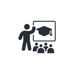 teaching classroom  icon. vector.Editable stroke.linear style sign for use web design,logo.Symbol illustration.