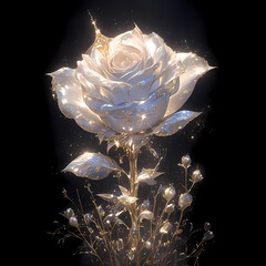 Absolutely Gorgeous 3D Rendered Rose with Glorious Sparkles and Soft Lighting