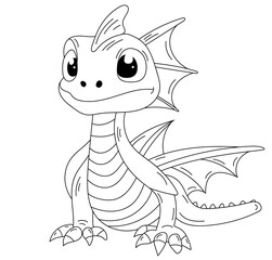 Coloring Page For Kids - Cute Dragon Coloring Book Is An Engaging Activity For Young Ones