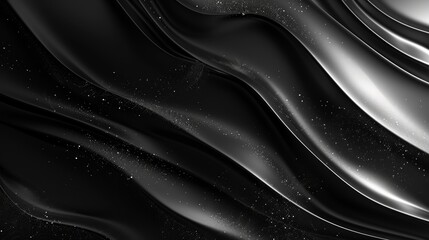 Fototapeta premium Black and silver waves of liquid metal.