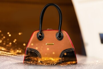 Beautiful stylish woman bag on background