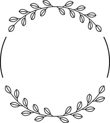 Laurels frames branches Set. Hand drawn vector laurel leaves decorative elements. Vector Illustration.