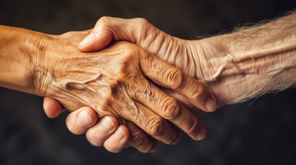 Fototapeta premium Inter generational Handshake: Passing the Torch of Legacy