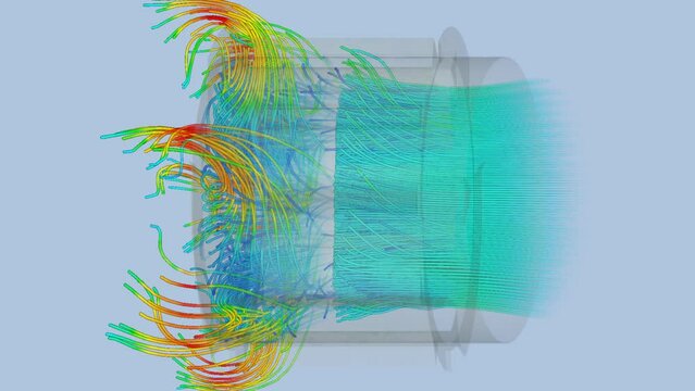 Industrial mixer duct airflow simulation - CFD simulation Computational fluid dynamics