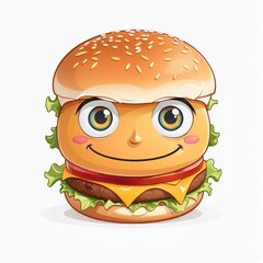 Happy Cheeseburger Character