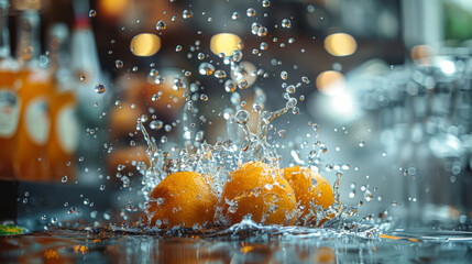 Fresh Orange Juice in a Sunlit Setting